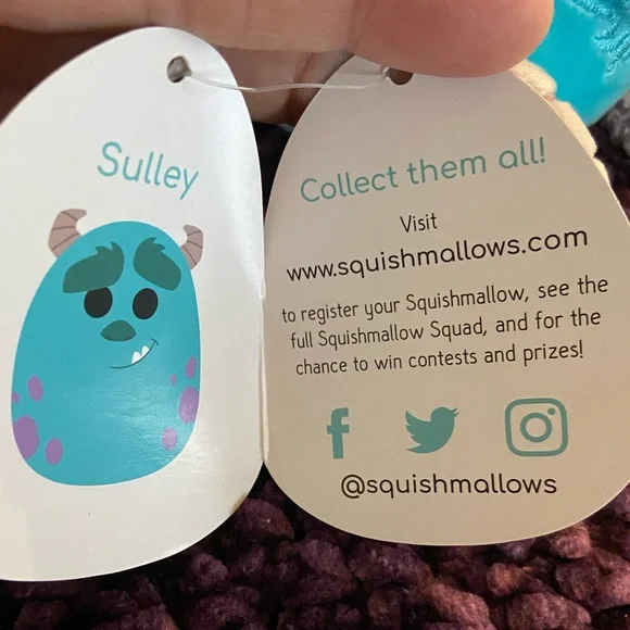 7" Sulley Monsters Inc. Disney Squishmallow NWT - Picture 4 of 4